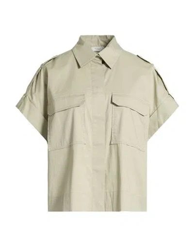 Peserico Woman Shirt Sage Green Size 10 Cotton, Elastane
