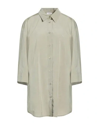 Peserico Woman Shirt Sage Green Size 12 Cotton, Polyester In Multi