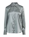 Peserico Woman Shirt Sage Green Size 8 Silk, Elastane