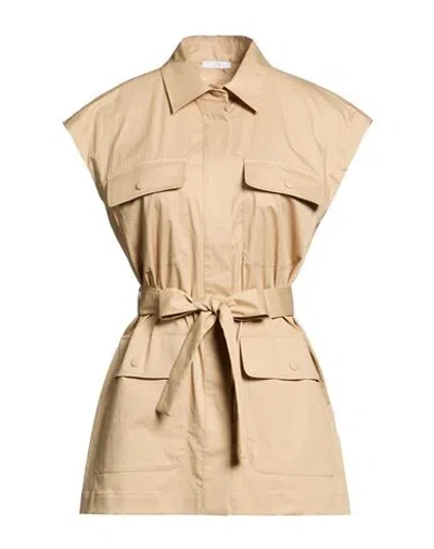 Peserico Woman Shirt Sand Size 8 Cotton, Elastane In Neutral