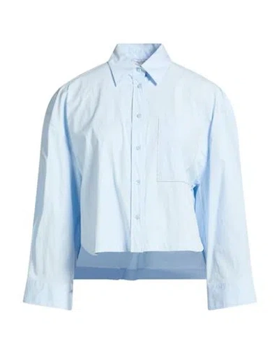 Peserico Woman Shirt Sky Blue Size 10 Cotton, Elastane