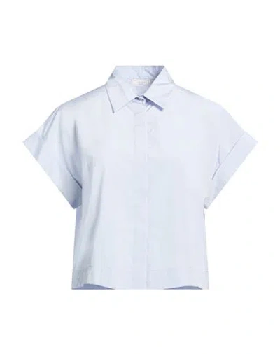 Peserico Woman Shirt Sky Blue Size 6 Cotton, Polyester