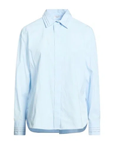 Peserico Woman Shirt Sky Blue Size 8 Cotton, Elastane