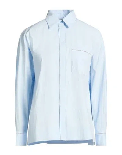 Peserico Woman Shirt Sky Blue Size 8 Cotton, Elastane