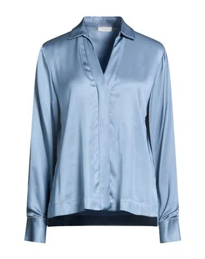 Peserico Woman Shirt Slate Blue Size 6 Viscose