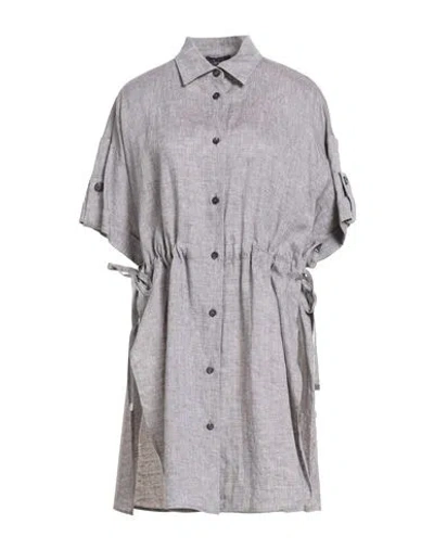 Peserico Woman Shirt Taupe Size 8 Linen In Gray