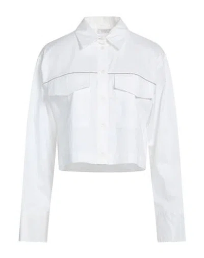 Peserico Woman Shirt White Size 10 Cotton, Elastane