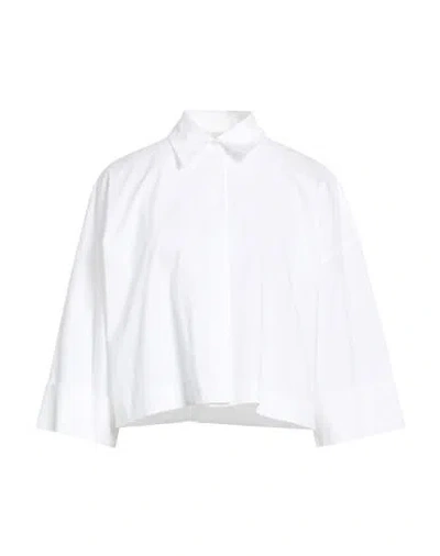 Peserico Woman Shirt White Size 14 Cotton, Elastane