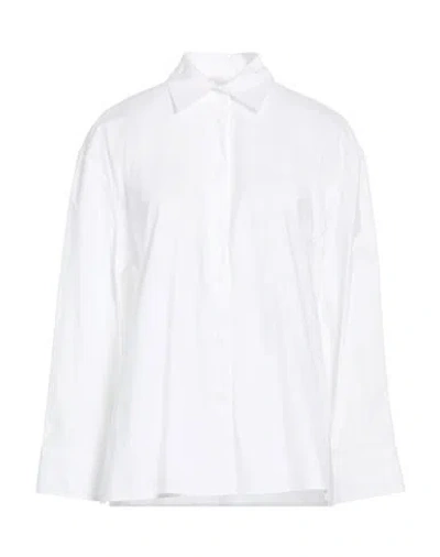 Peserico Woman Shirt White Size 14 Cotton, Elastane In Multi
