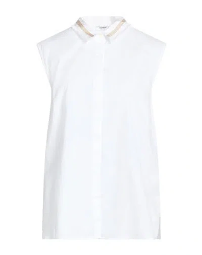 Peserico Woman Shirt White Size 16 Cotton, Elastane