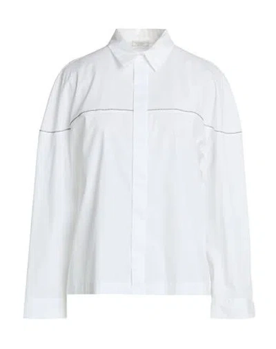Peserico Woman Shirt White Size 6 Cotton, Elastane
