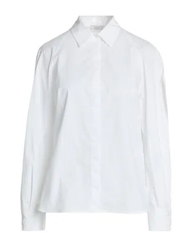 Peserico Woman Shirt White Size 6 Cotton, Elastane In Yellow