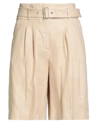 Peserico Woman Shorts & Bermuda Shorts Beige Size 10 Polyester, Cotton In Sand