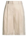 Peserico Woman Shorts & Bermuda Shorts Beige Size 12 Linen