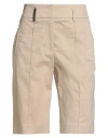 Peserico Woman Shorts & Bermuda Shorts Beige Size 2 Cotton, Elastane In Sand