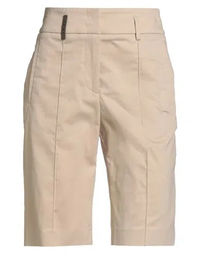Peserico Woman Shorts & Bermuda Shorts Beige Size 2 Cotton, Elastane In Sand