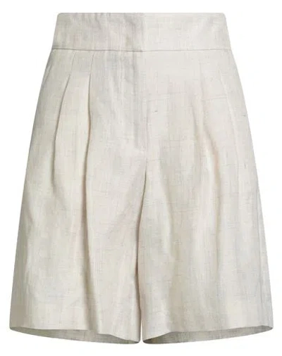 Peserico Woman Shorts & Bermuda Shorts Beige Size 4 Linen, Viscose In Sand