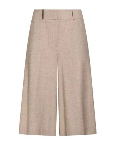 Peserico Woman Shorts & Bermuda Shorts Beige Size 4 Virgin Wool, Viscose, Polyamide, Elastane, Polye In Brown
