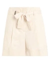 Peserico Woman Shorts & Bermuda Shorts Beige Size 8 Cotton, Elastane In Neutral