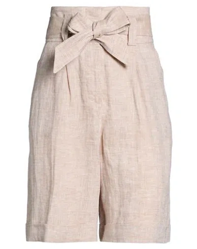 Peserico Woman Shorts & Bermuda Shorts Beige Size 8 Linen In Neutral