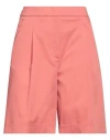 Peserico Woman Shorts & Bermuda Shorts Coral Size 6 Cotton, Elastane In Red