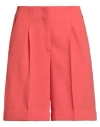 Peserico Woman Shorts & Bermuda Shorts Coral Size 6 Polyester In Red