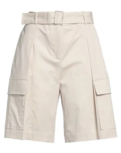 Peserico Woman Shorts & Bermuda Shorts Cream Size 8 Cotton, Elastane In White