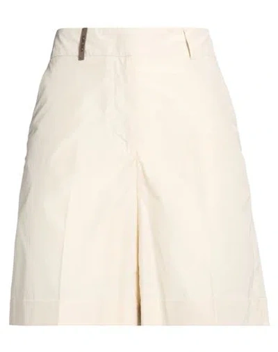 Peserico Woman Shorts & Bermuda Shorts Cream Size 8 Cotton, Polyester In White