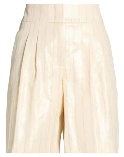 Peserico Woman Shorts & Bermuda Shorts Gold Size 6 Linen, Cotton, Polyester, Polyamide In Neutral