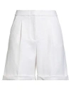Peserico Woman Shorts & Bermuda Shorts Ivory Size 10 Cotton, Polyamide