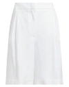 Peserico Woman Shorts & Bermuda Shorts Ivory Size 2 Linen, Viscose, Elastane In White
