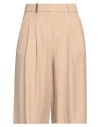 Peserico Woman Shorts & Bermuda Shorts Khaki Size 10 Viscose, Polyester, Elastane In Beige