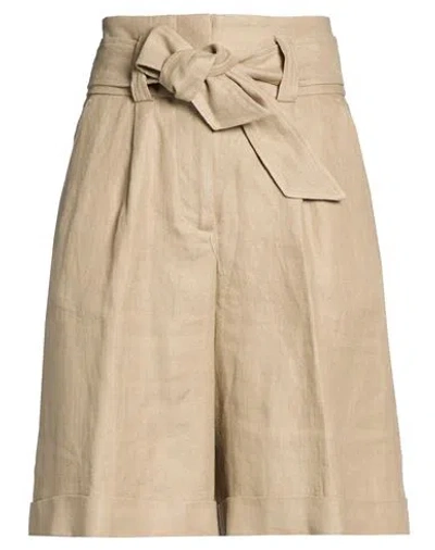 Peserico Woman Shorts & Bermuda Shorts Khaki Size 8 Linen In Neutral