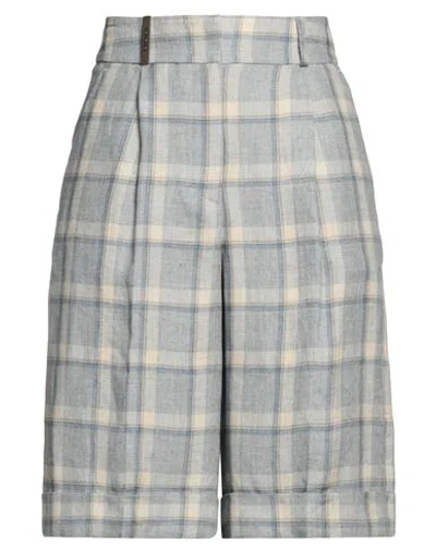 Peserico Woman Shorts & Bermuda Shorts Light Blue Size 10 Linen