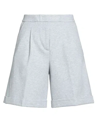Peserico Woman Shorts & Bermuda Shorts Light Grey Size 2 Cotton, Polyamide