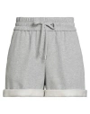 Peserico Woman Shorts & Bermuda Shorts Light Grey Size 6 Cotton, Polyester, Polyamide In Gray