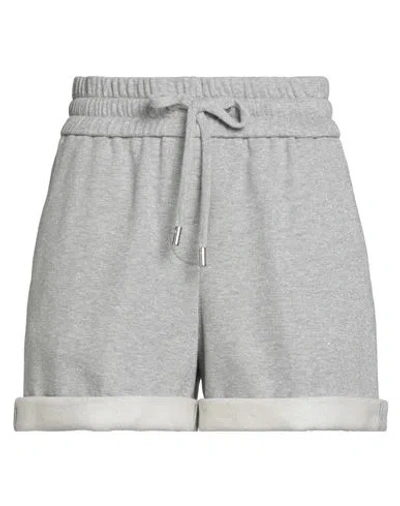 Peserico Woman Shorts & Bermuda Shorts Light Grey Size 6 Cotton, Polyester, Polyamide In Gray