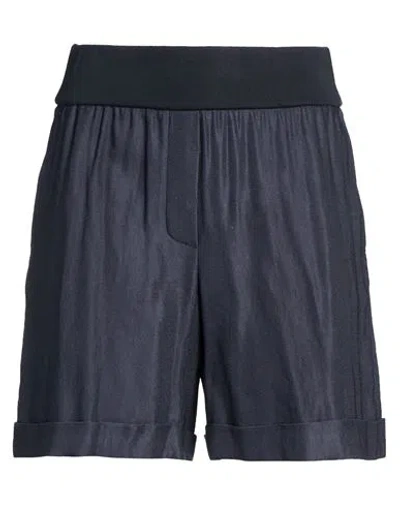 Peserico Woman Shorts & Bermuda Shorts Midnight Blue Size 6 Rayon, Linen