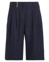 Peserico Woman Shorts & Bermuda Shorts Midnight Blue Size 8 Viscose, Polyester, Elastane