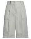 Peserico Woman Shorts & Bermuda Shorts Military Green Size 4 Linen In Green