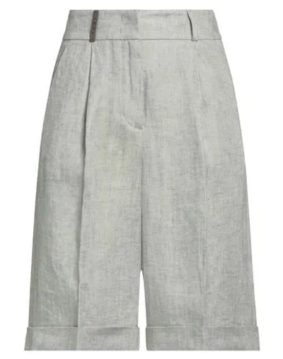 Peserico Woman Shorts & Bermuda Shorts Military Green Size 4 Linen