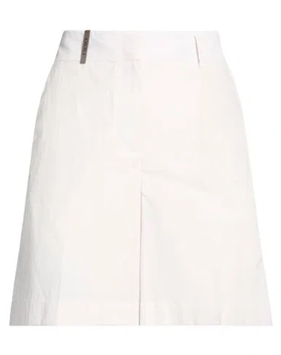 Peserico Woman Shorts & Bermuda Shorts Off White Size 6 Cotton, Polyester