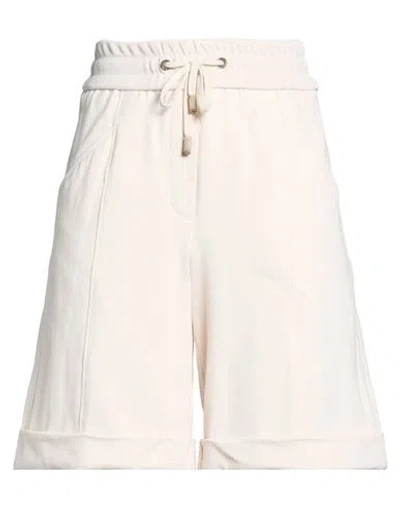 Peserico Woman Shorts & Bermuda Shorts Off White Size 6 Cotton, Polyester, Silk, Elastane In Yellow