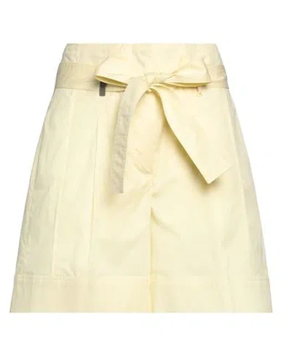 Peserico Woman Shorts & Bermuda Shorts Pastel Yellow Size 6 Cotton, Elastane
