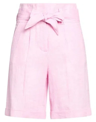 Peserico Woman Shorts & Bermuda Shorts Pink Size 0 Linen