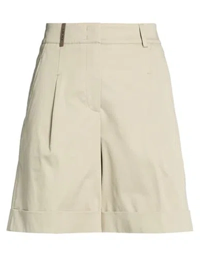 Peserico Woman Shorts & Bermuda Shorts Sage Green Size 6 Cotton, Elastane