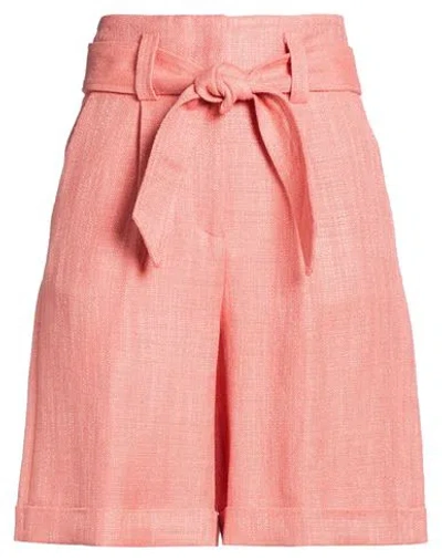 Peserico Woman Shorts & Bermuda Shorts Salmon Pink Size 0 Linen, Viscose