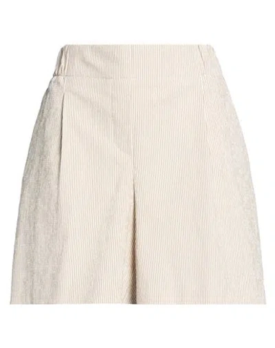 Peserico Woman Shorts & Bermuda Shorts Sand Size 8 Cotton, Elastane In Neutral