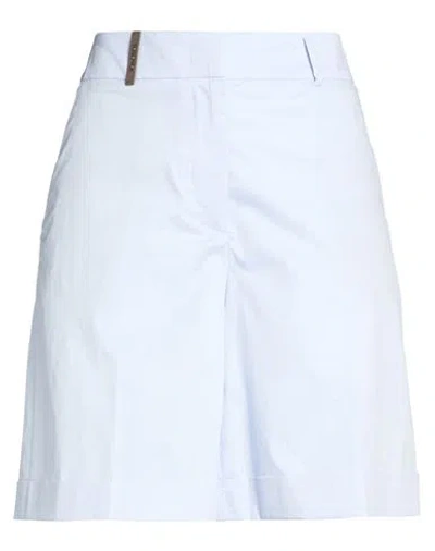 Peserico Woman Shorts & Bermuda Shorts Sky Blue Size 12 Cotton, Elastane
