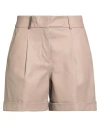 Peserico Woman Shorts & Bermuda Shorts Taupe Size 4 Leather In Gray